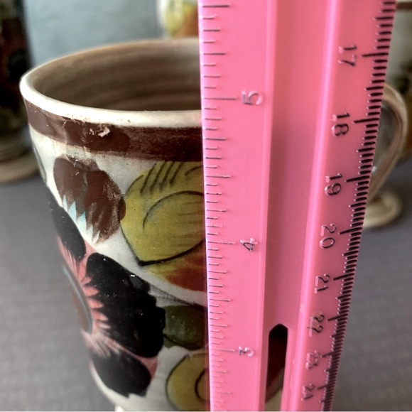 Tonala Mexico coffee mug hot chocolate footed cups set - Picture 6 of 6